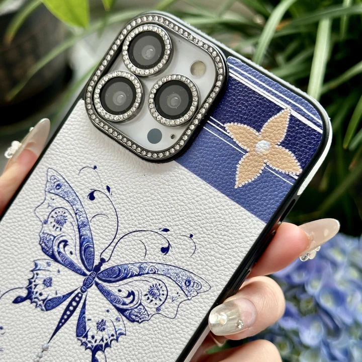  sapphire blue butterfly iPhone case