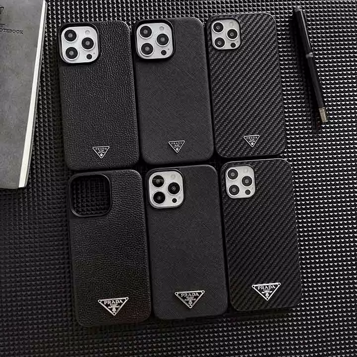 prada black leather iphone 16/16pro/pro max case