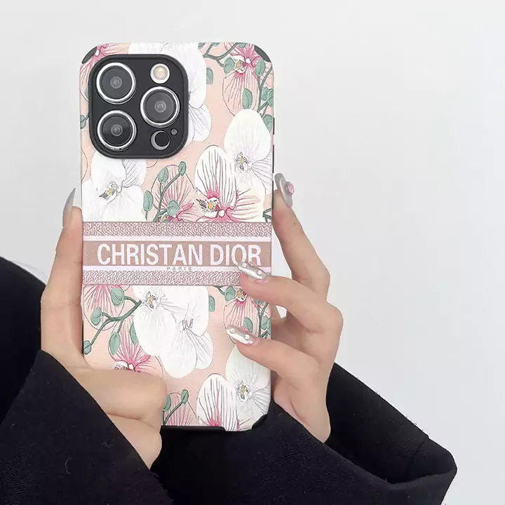 dior pebbled leather floral iphone 16/16pro/pro max case