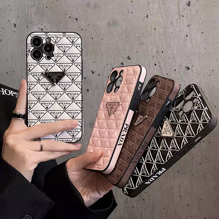 prada four - color quilted prada logo iphone case