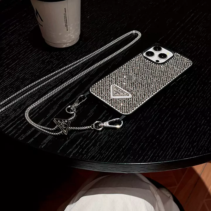 prada all - over rhinestone crossbody iphone case