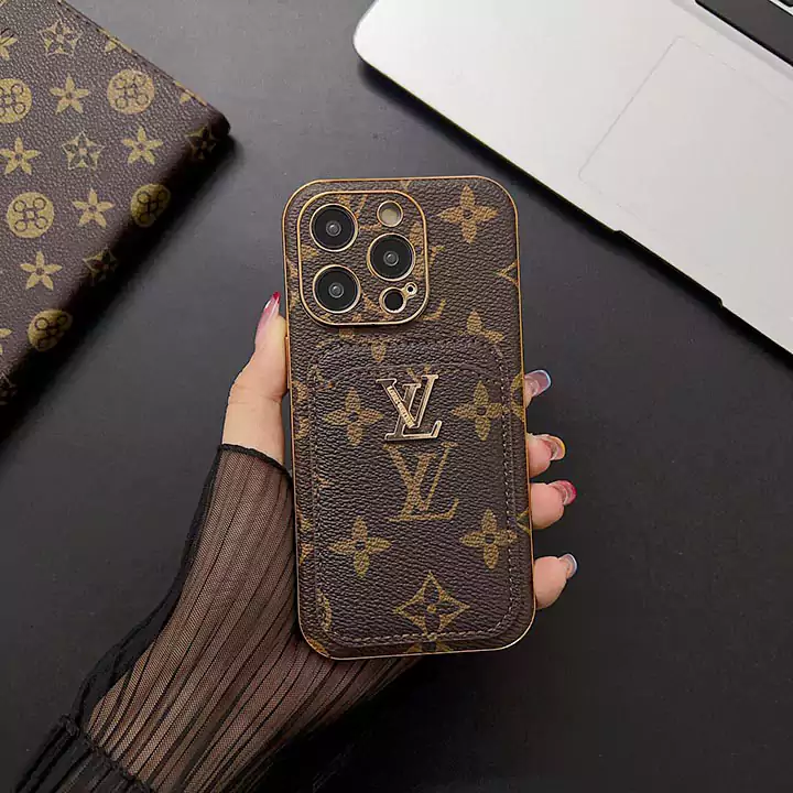 louis vuitton metal logo cardholder electroplated iphone 16/16pro/pro max case