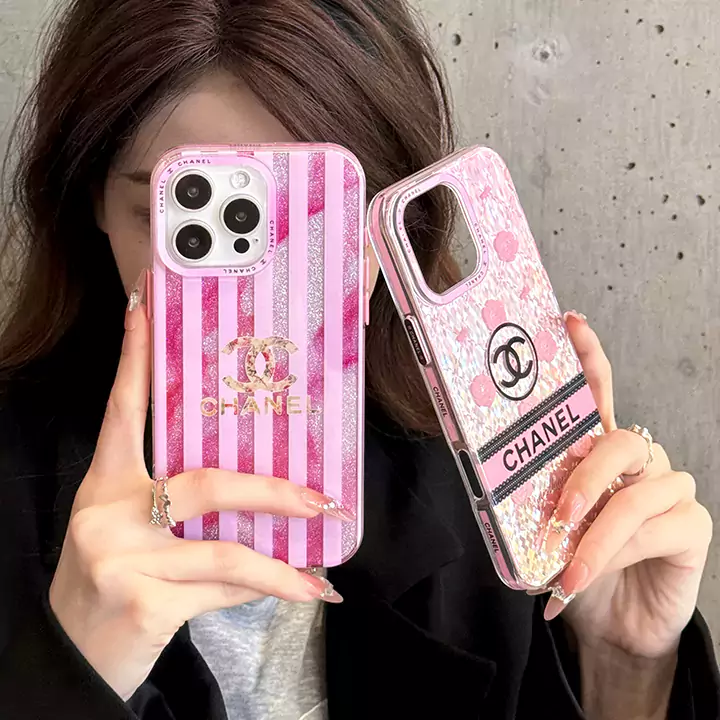 chanel pink flower horizontal stripes vertical stripes iphone case