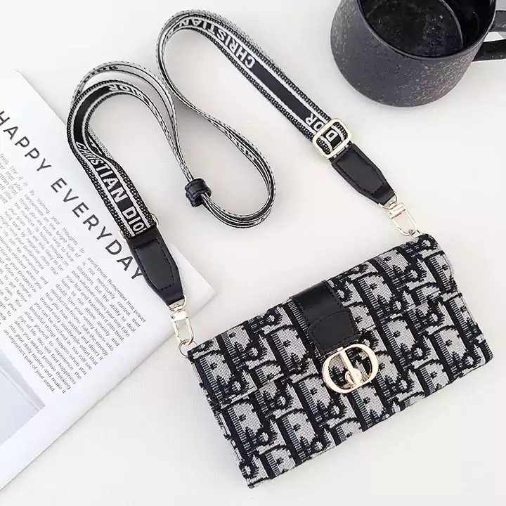 dior wallet card holder cross - body leather case with cd chain