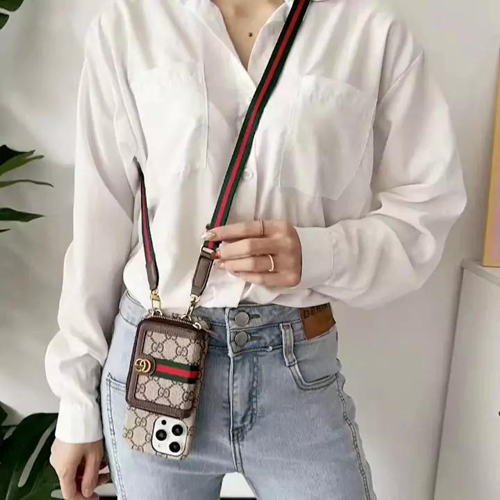 gucci vertical and horizontal card holder cross - body metal logo iphone case