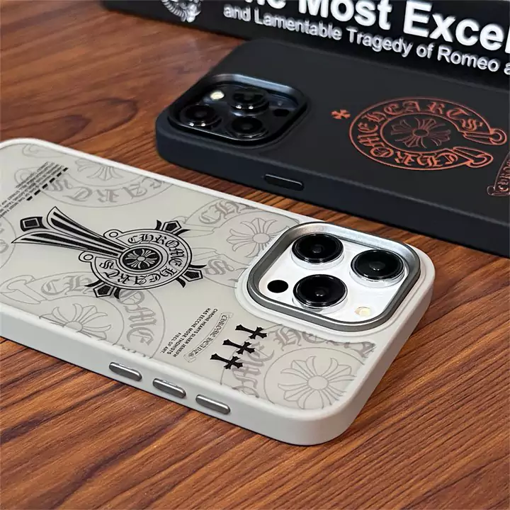 chrome hearts semi - transparent white and opaque black iphone case