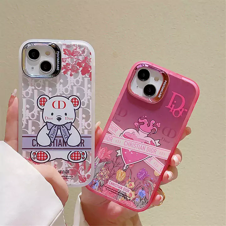 dior semi-transparent bear stand iphone 16/16pro/pro max case