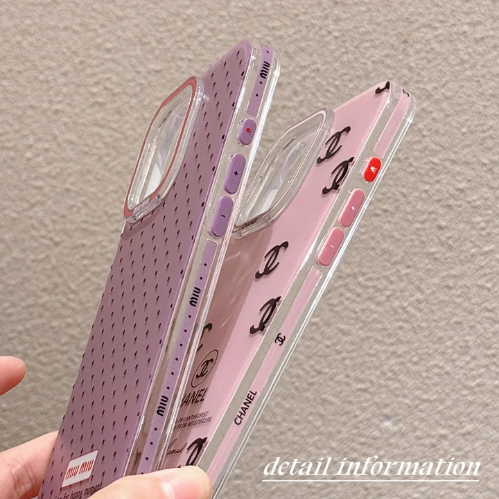  polka dot miu miu grey pink chanel iphone 14/14pro case