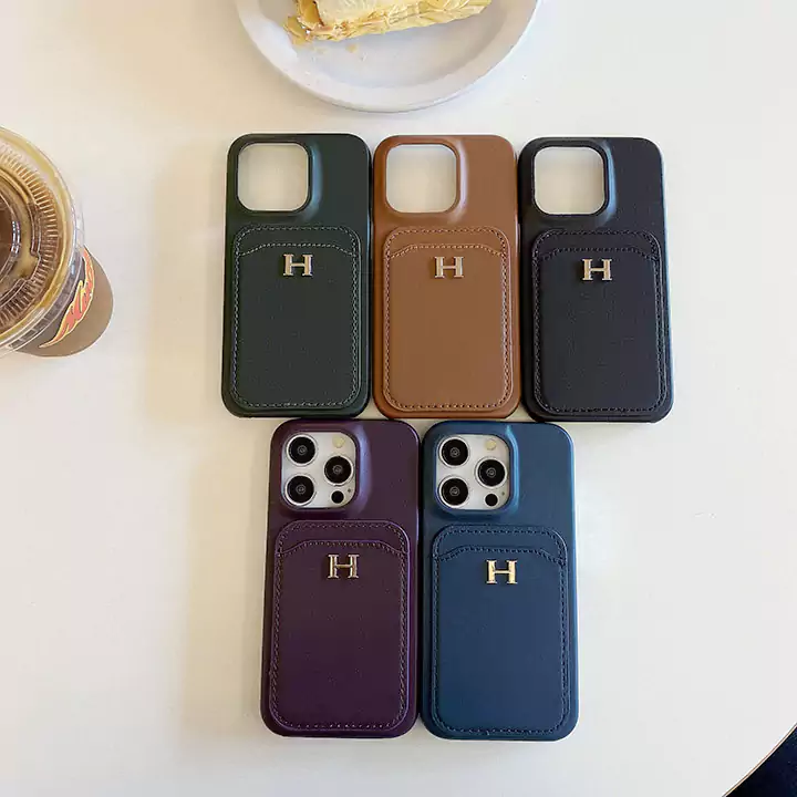 hermès leather card holder h metal logo iphone case