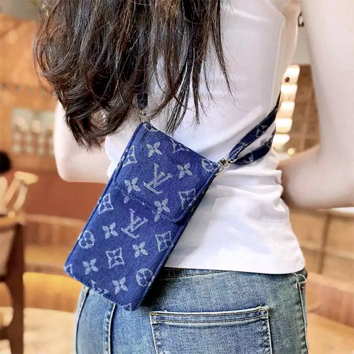 louis vuitton vintage denim crossbody - style iphone case
