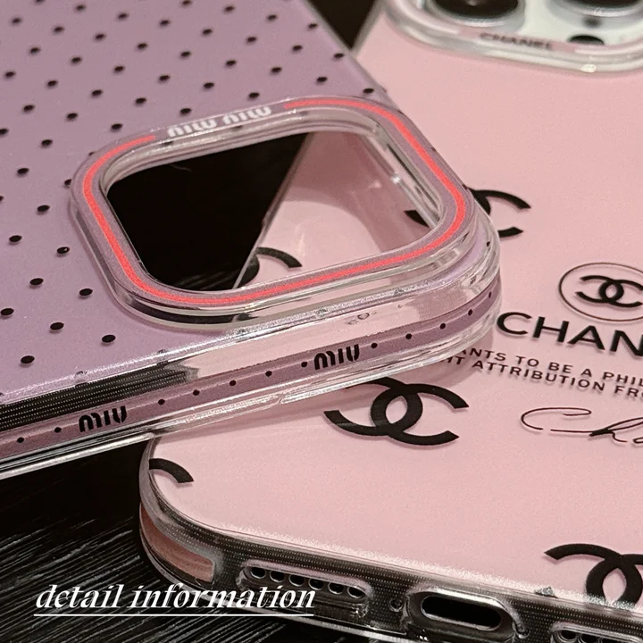  polka dot miu miu grey pink chanel iphone 14/14pro case