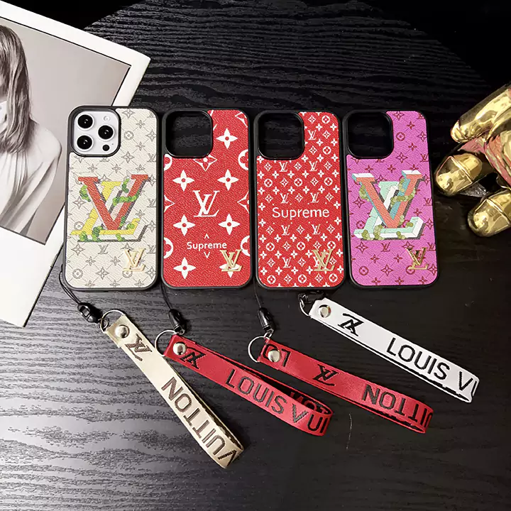 LV x Supreme hand strap iPhone case