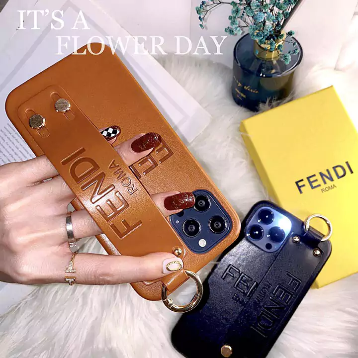 fendi leather strap wristlet iphone 16/16pro/pro max case