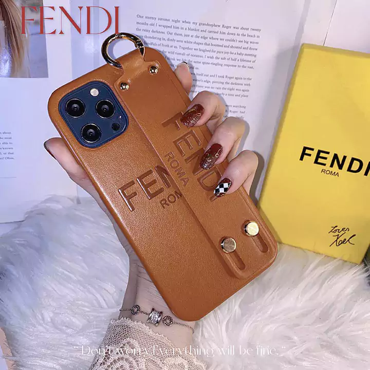 fendi leather strap wristlet iphone 16/16pro/pro max case