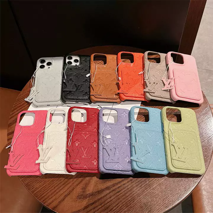 louis vuitton multi - color litchi texture card holder iphone case