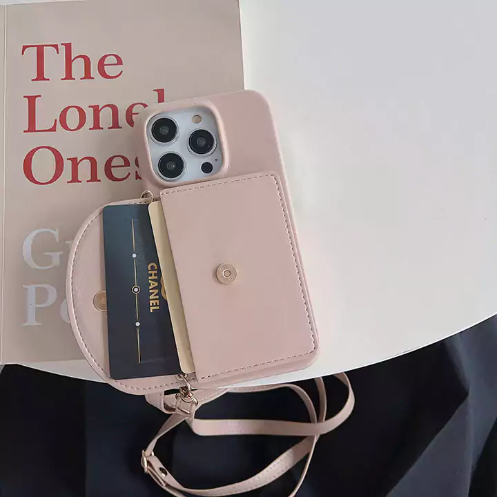 chanel crossbody cardholder metal logo iphone 16/16pro/pro max case