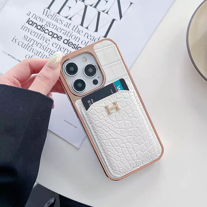 hermes electroplated alligator - print card holder iphone case