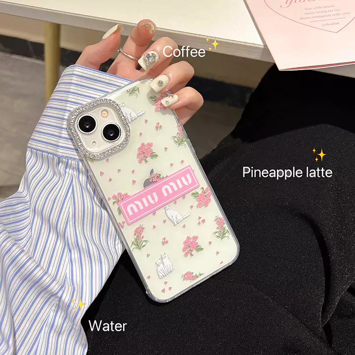 miumiu kitten flowers iphone 16/16pro/pro max case