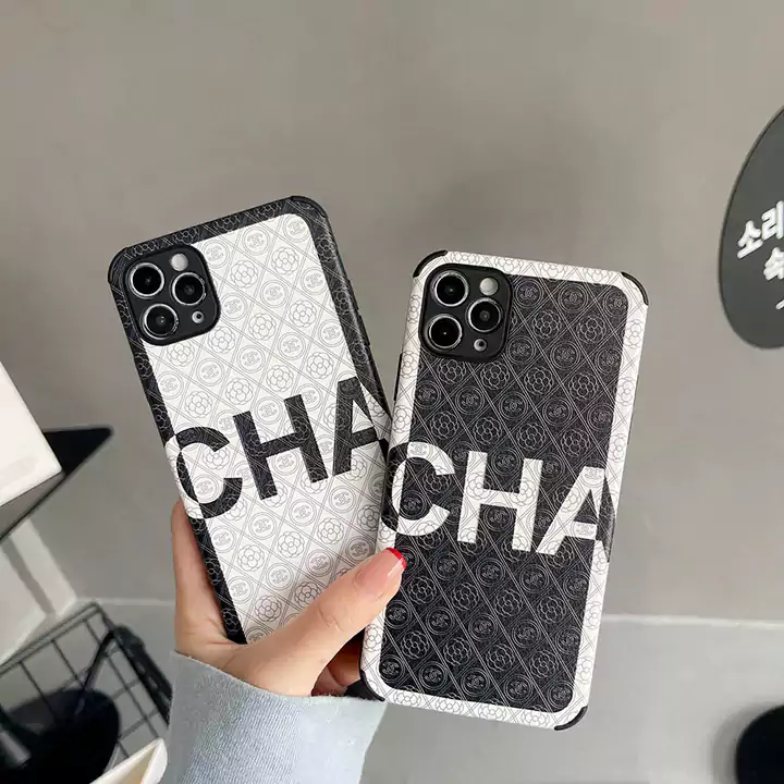 chanel black white embossed leather iphone case