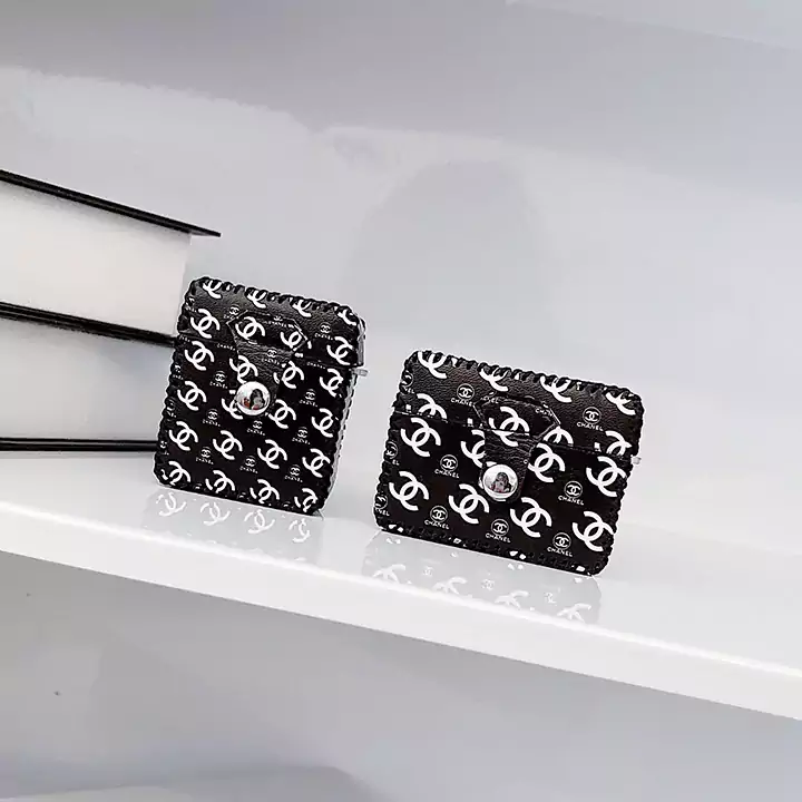CHANEL - inspired small black - logo AirPods case