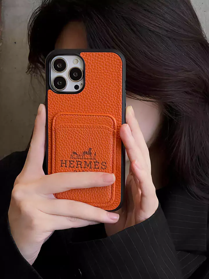 Hermes leather card holder iPhone case
