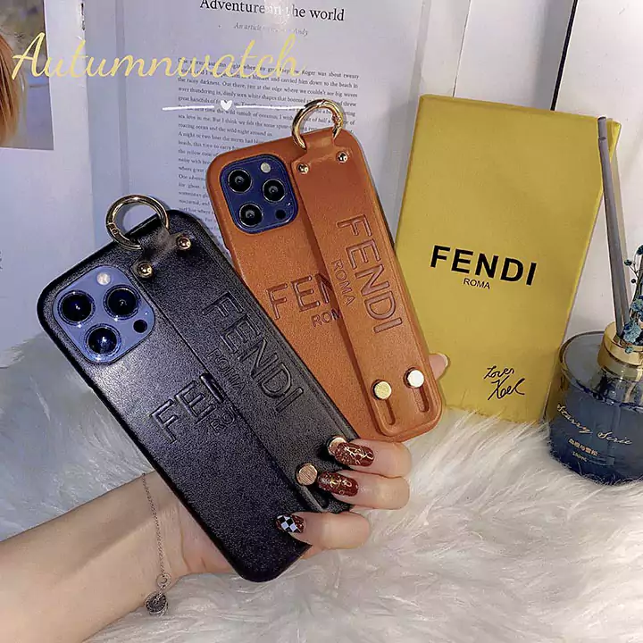 fendi leather strap wristlet iphone 16/16pro/pro max case