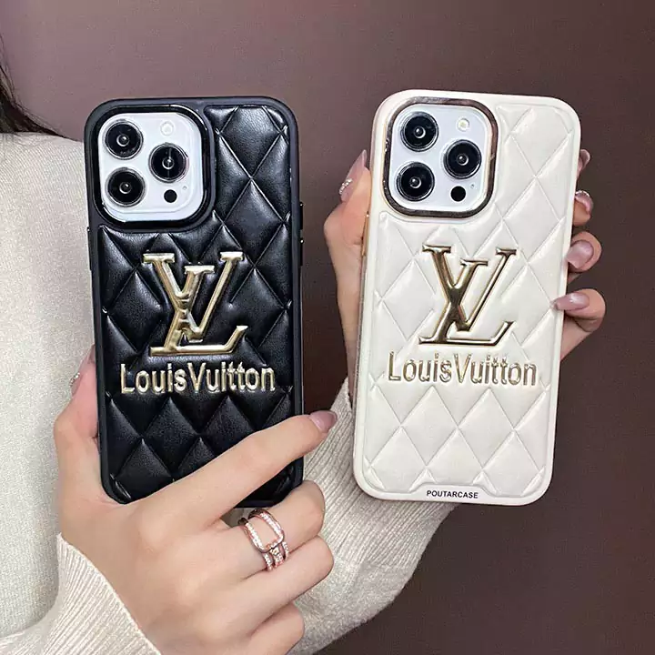 louis vuitton quilted gold - foil logo pattern iphone case