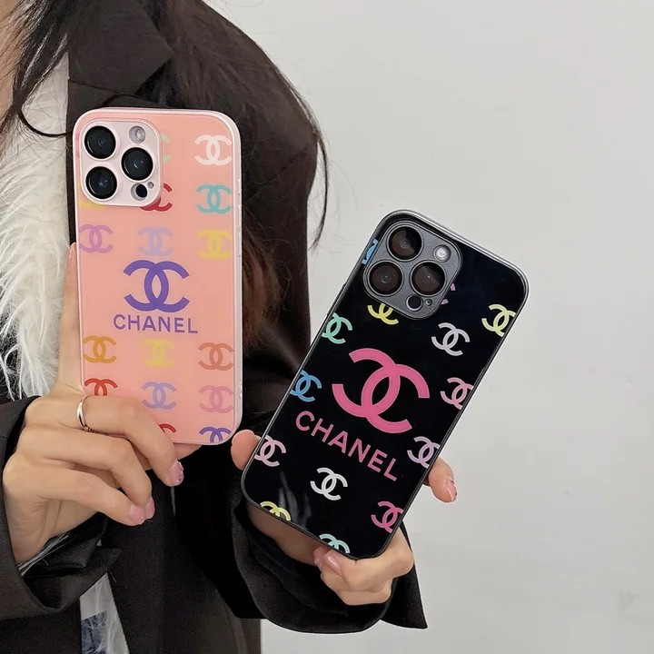 chanel pink and black large - logo petit - style iphone case