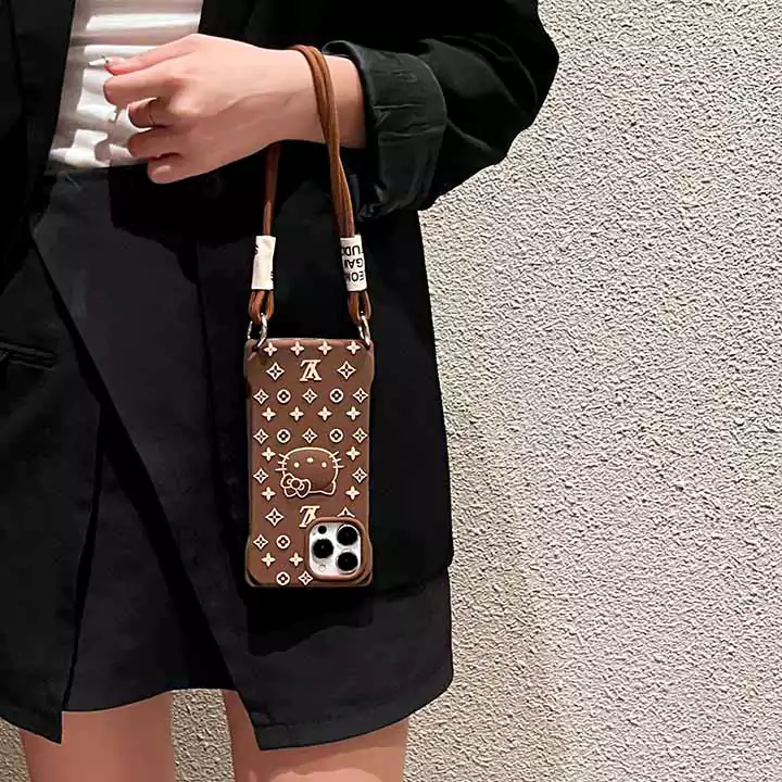 Louis Vuitton brown crossbody iPhone case