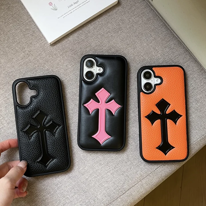 Chrome Hearts - inspired leather iPhone case
