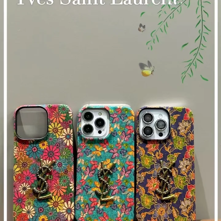 ysl soft wood grain butterfly floral oil - painting iphone case
