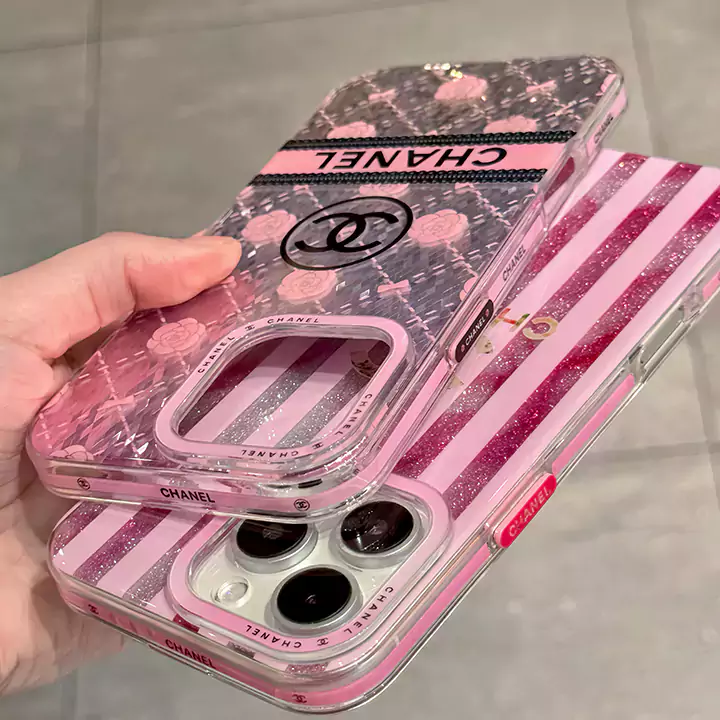 chanel pink flower horizontal stripes vertical stripes iphone case