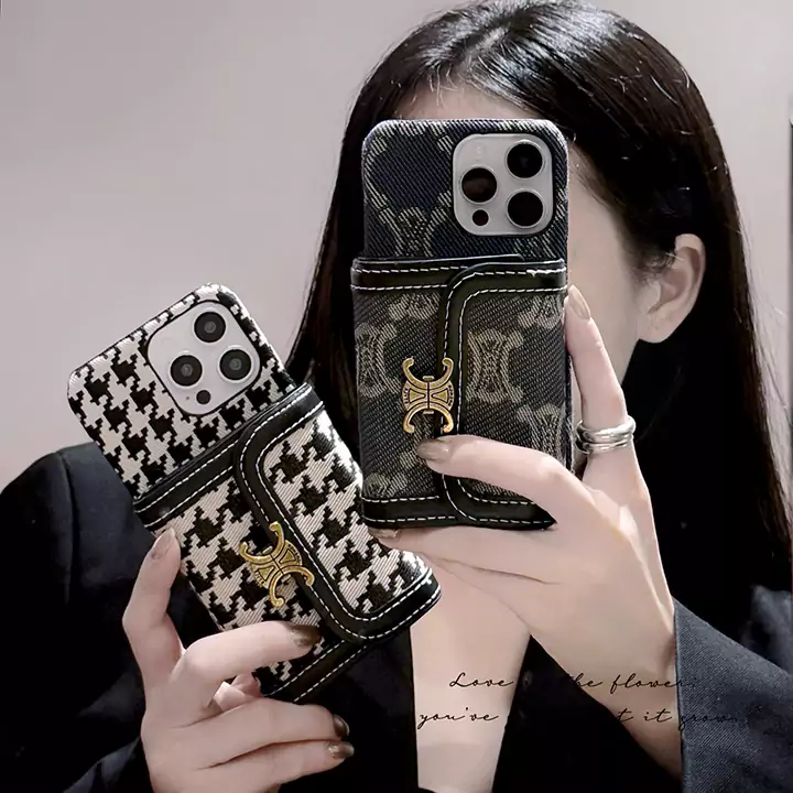 celine vintage houndstooth accordion card holder iphone case