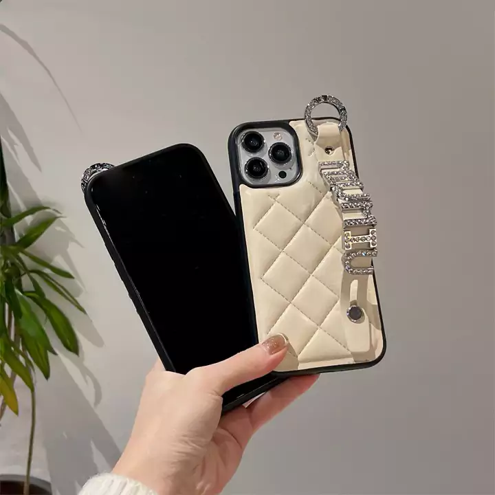 miumiu wristlet strap crystal letter iphone 16/16pro/pro max case