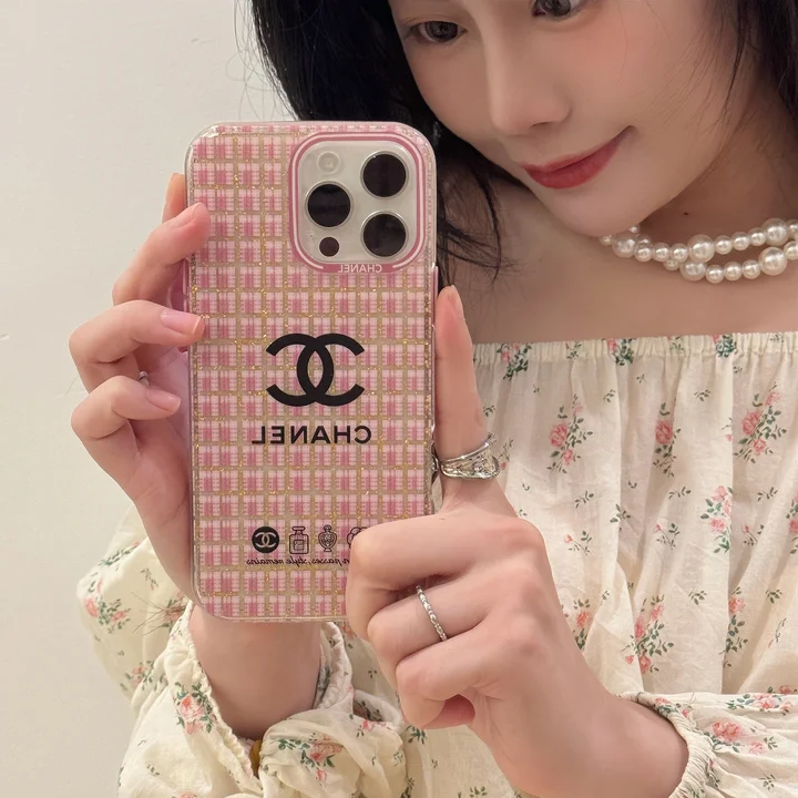  lv foundation hollow - out chanel pink checkered iphone 16/16pro case