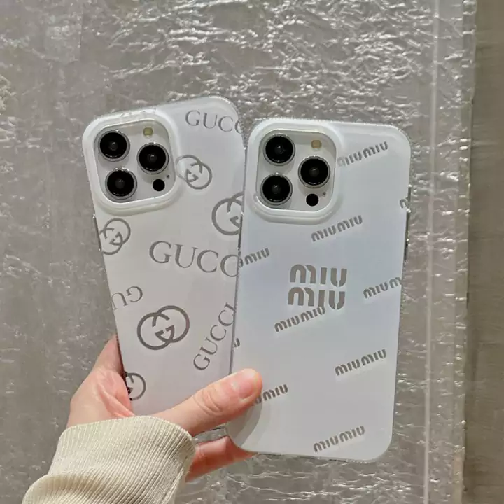 gucci miumiu white - theme printed logo iphone case