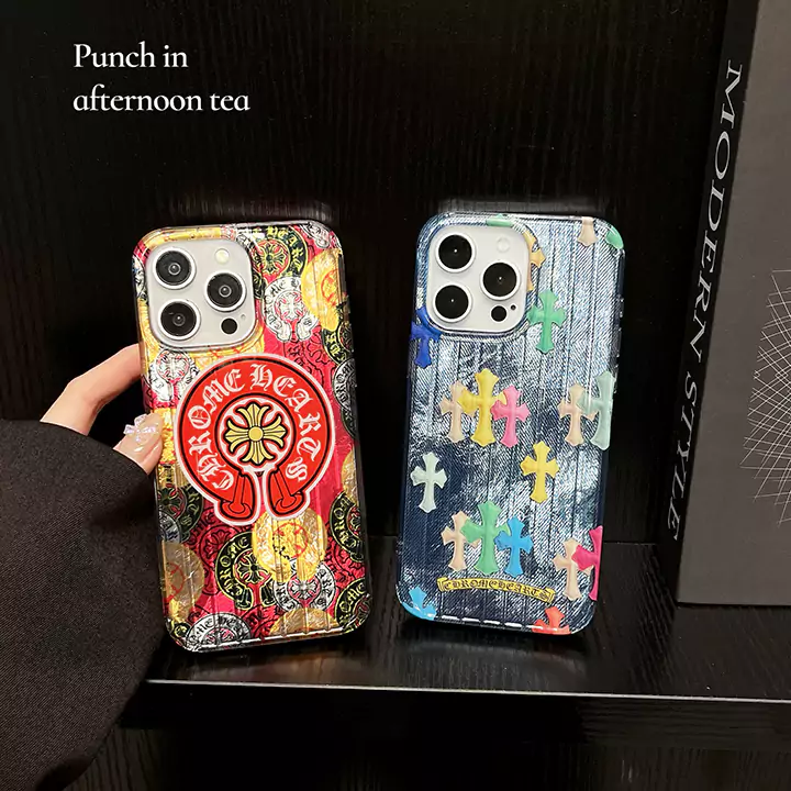 chrome hearts cross motif iphone case