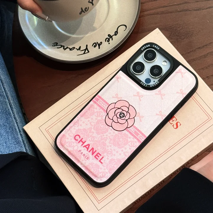 cross grain leather chanel camellia iphone case