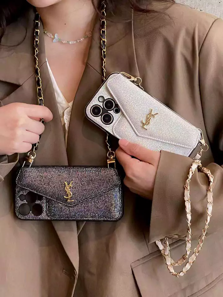YSL metal logo phone case