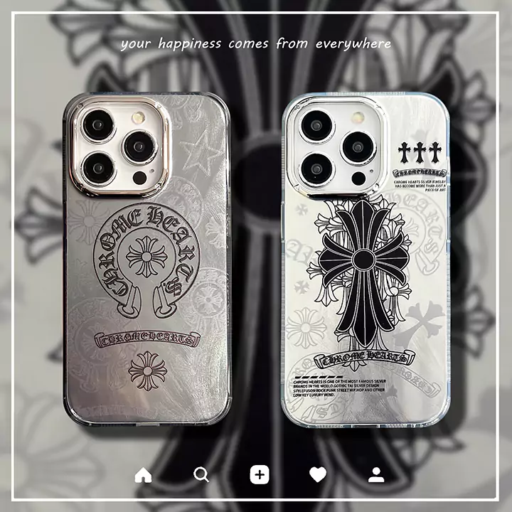 silver chrome hearts iphone case