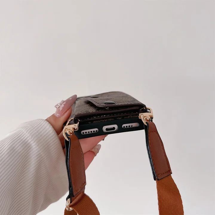coach leather cross - body iphone case
