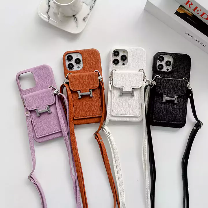 hermès pebbled leather cardholder crossbody iphone 16/16pro/pro max case