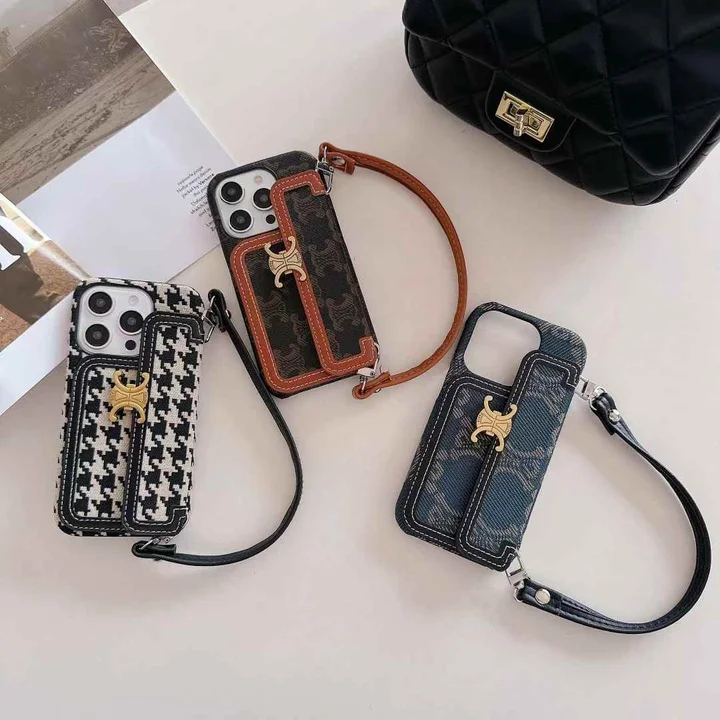celine houndstooth pattern hand - held iphone case