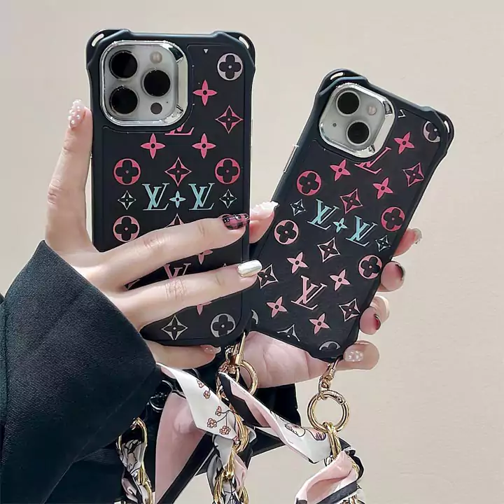 louis vuitton monogram anti - drop silk scarf wrist strap iphone case