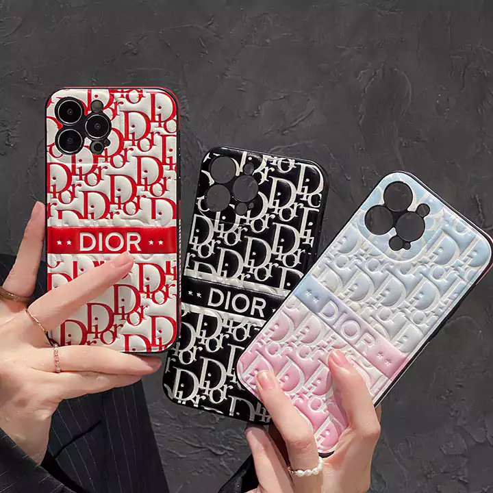 dior three - color embossed logo iphone case