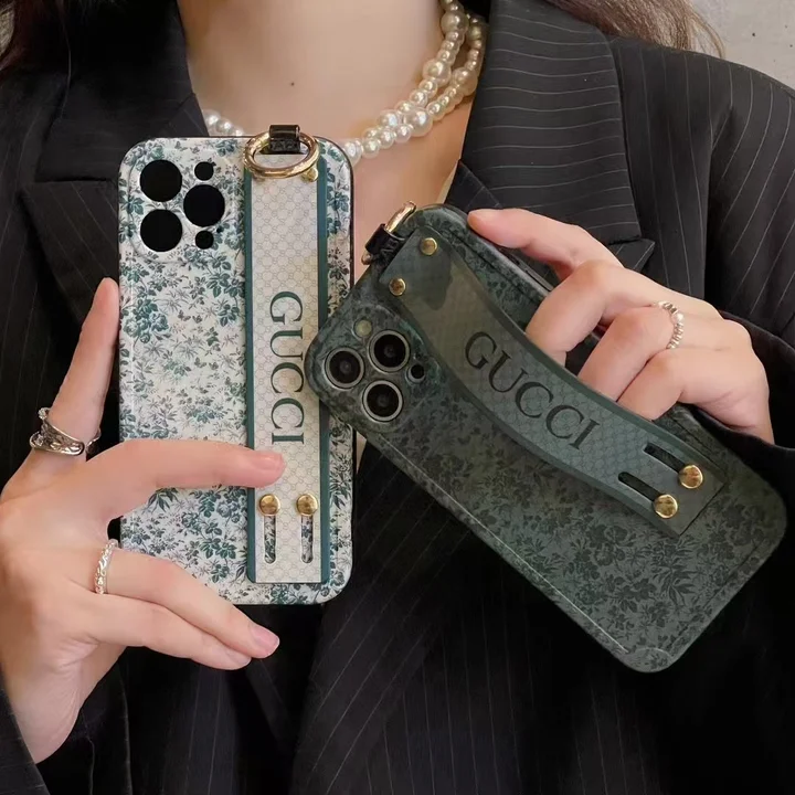  green gucci wrist strap iphone 14/14pro case