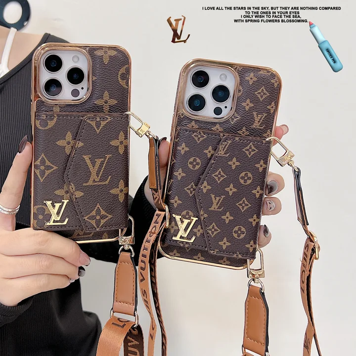 LV monogram phone case with card - holder and lanyard