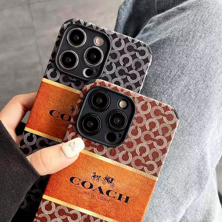 coach brown and black carriage iphone case