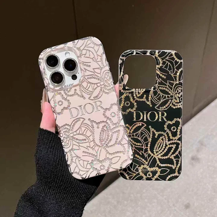 dior floral language gold - silver - platinum glitter iphone case