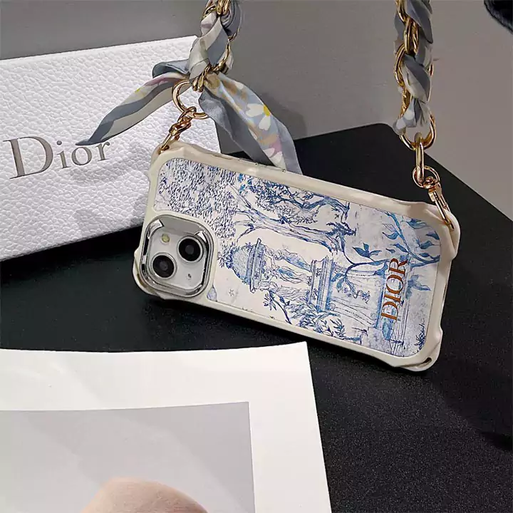 dior forest birds and flowers anti - drop silk scarf wrist strap iphone case